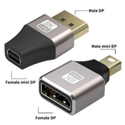 Adattatore convertitore DP da Displayport maschio a Mini Displayport femmina JUNSUNMAY 8K 60Hz, Displayport to Female Mini Displayport Adapter DP