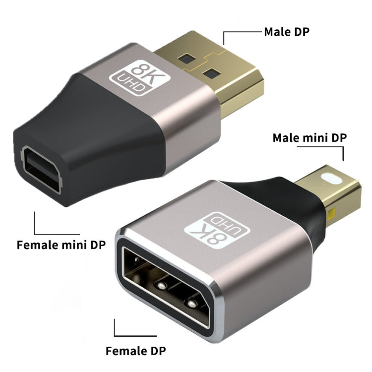 Adattatore convertitore DP da Mini Displayport maschio a Displayport femmina JUNSUNMAY 8K 60Hz, Displayport to Female Displayport Adapter DP
