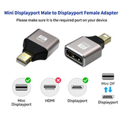 Adattatore convertitore DP da Mini Displayport maschio a Displayport femmina JUNSUNMAY 8K 60Hz, Displayport to Female Displayport Adapter DP