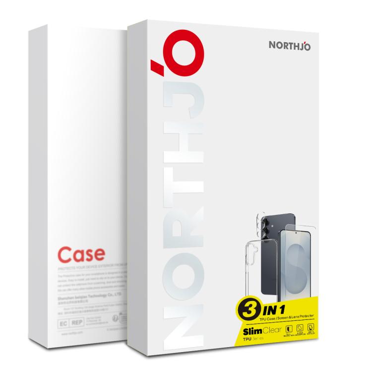 Custodia per telefono in TPU NORTHJO 3 in 1 con protezione per lo schermo e pellicola per l'obiettivo, For Galaxy A57 5G, For Galaxy A37 5G, For Galaxy A27 5G, For Galaxy S25 FE 5G, For Galaxy A56 5G, For Galaxy A26 5G, For Galaxy A36 5G               ...