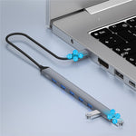 ADS-303A Hub di espansione USB 3.0/2.0 per trasmissione dati Dock Station Adattatore USB a 7 porte, ADS-303A