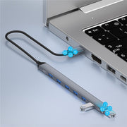 ADS-303A Hub di espansione USB 3.0/2.0 per trasmissione dati Dock Station Adattatore USB a 7 porte, ADS-303A