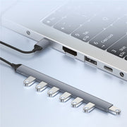 ADS-303A Hub di espansione USB 3.0/2.0 per trasmissione dati Dock Station Adattatore USB a 7 porte, ADS-303A