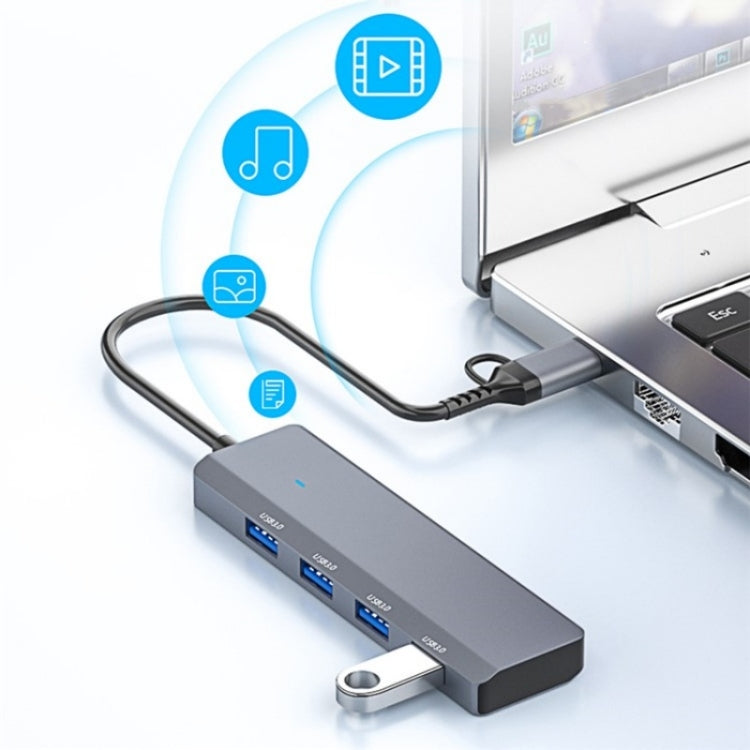 ADS-305D USB / Type-C a USB3.0 4 porte USB HUB Computer Laptop Adapter Docking Station, ADS-305D