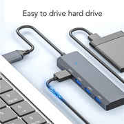 ADS-305A Adattatore per laptop USB HUB USB 3.0 in lega di alluminio a 4 porte USB Docking Station, ADS-305A
