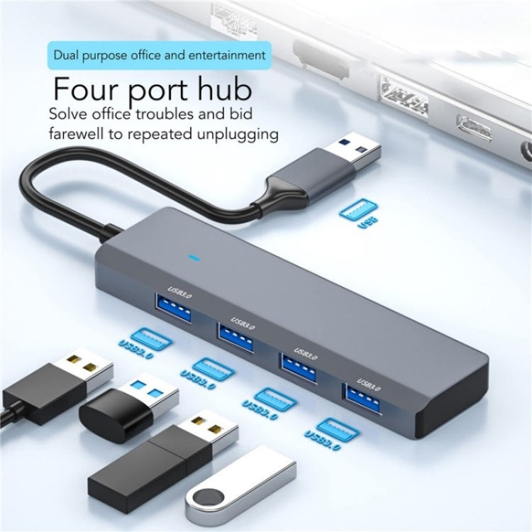 ADS-305A Adattatore per laptop USB HUB USB 3.0 in lega di alluminio a 4 porte USB Docking Station, ADS-305A