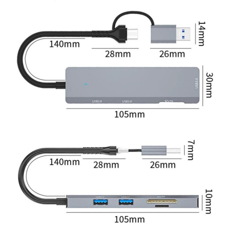 Hub multiporta USB 3.0 con slot SD/TF tipo C ADS-310D