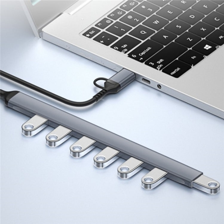 ADS-303D USB + Tipo-C a USB 3.0 + 6x USB 2.0 Splitter Hub multifunzione 7 in 1, ADS-303D