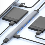 ADS-303D USB + Tipo-C a USB 3.0 + 6x USB 2.0 Splitter Hub multifunzione 7 in 1, ADS-303D