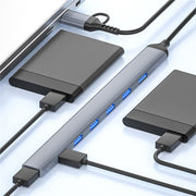 ADS-303D USB + Tipo-C a USB 3.0 + 6x USB 2.0 Splitter Hub multifunzione 7 in 1, ADS-303D