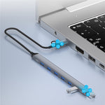ADS-303D USB + Tipo-C a USB 3.0 + 6x USB 2.0 Splitter Hub multifunzione 7 in 1, ADS-303D