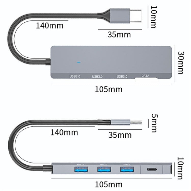 ADS-309C Tipo-C + 3 x USB 3.0 HUB Docking Station, Porta Tipo-C