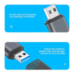 Lettore di schede SD/TF ADS-308A Hub splitter USB 3.0 + USB 2.0 in lega di alluminio