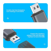 Lettore di schede SD/TF ADS-308A Hub splitter USB 3.0 + USB 2.0 in lega di alluminio