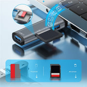 Lettore di schede SD/TF ADS-308A Hub splitter USB 3.0 + USB 2.0 in lega di alluminio