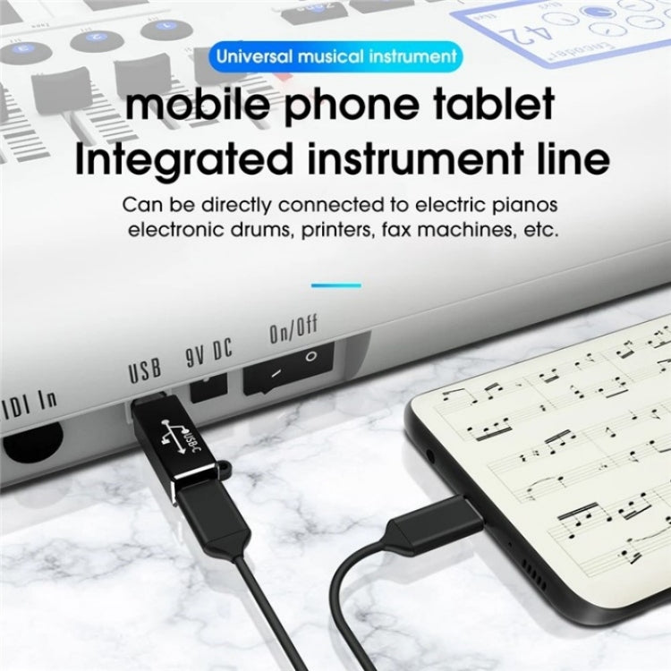 Adattatore USB-C femmina a MIDI maschio per dispositivi MIDI