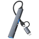 Hub USB-C con lettore schede SD/TF e porte USB 2.0/3.0