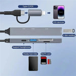 Hub USB-C con lettore schede SD/TF e porte USB 2.0/3.0