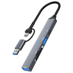 Hub USB 3.0 e Type-C con lettore schede SD/TF ADS-806D