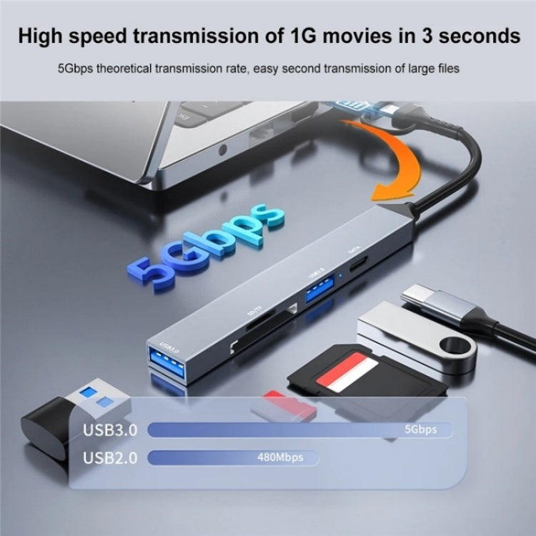 Hub USB 3.0 e Type-C con lettore schede SD/TF ADS-806D