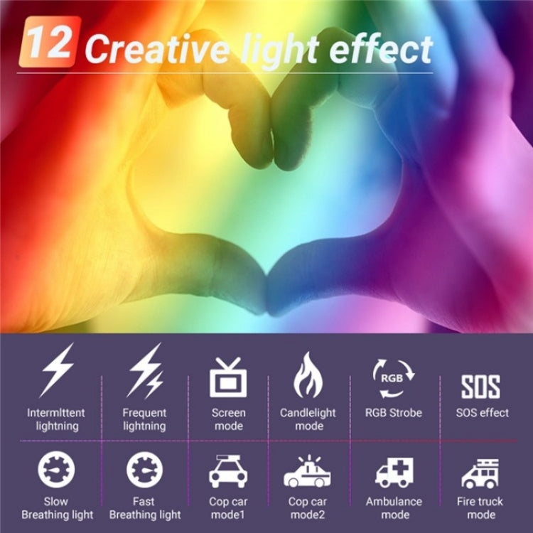 Lampada fotografica RGB M1SE con 12 effetti e schermo TFT