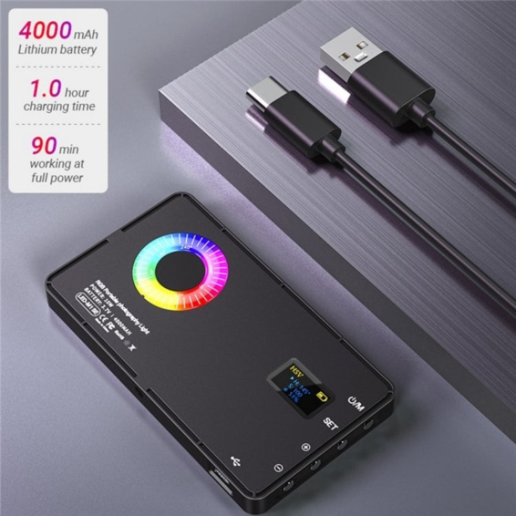 Lampada fotografica RGB M1SE con 12 effetti e schermo TFT