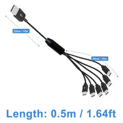 Cavo splitter USB 2.0 a tipo C JUNSUNMAY 6 in 1, 0.5m, 1.5m