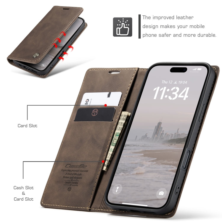 CaseMe 013 Custodia per telefono in pelle con flip orizzontale multifunzionale, For iPhone 16