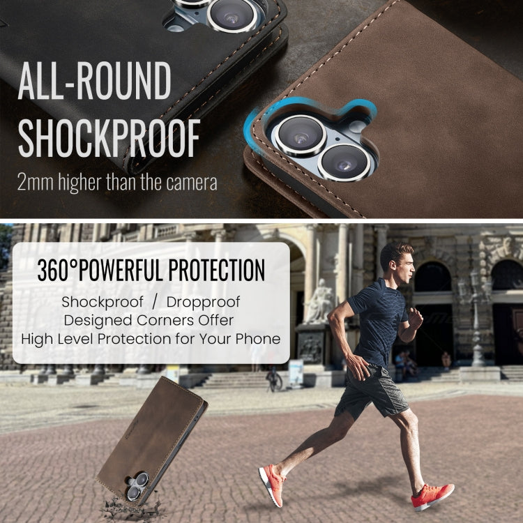 CaseMe 013 Custodia per telefono in pelle con flip orizzontale multifunzionale, For iPhone 16
