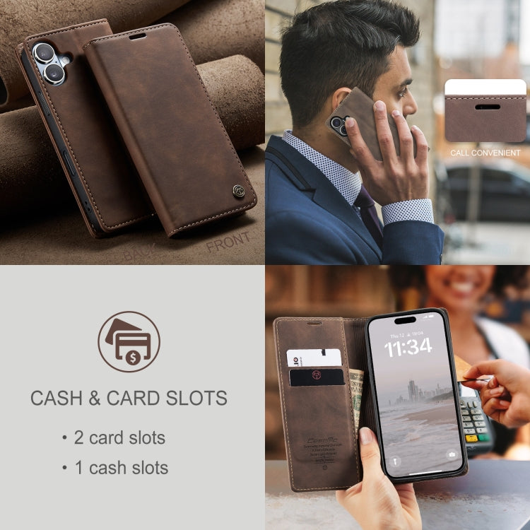 CaseMe 013 Custodia per telefono in pelle con flip orizzontale multifunzionale, For iPhone 16
