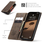 CaseMe 013 Custodia per telefono in pelle con flip orizzontale multifunzionale, For iPhone 17e / 16e, For iPhone 17 Pro Max, For iPhone 17 Pro, For iPhone 17