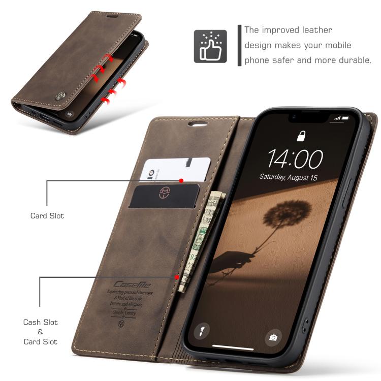 CaseMe 013 Custodia per telefono in pelle con flip orizzontale multifunzionale, For iPhone 17e / 16e, For iPhone 17 Pro Max, For iPhone 17 Pro, For iPhone 17
