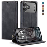 CaseMe 013 Custodia per telefono in pelle con flip orizzontale multifunzionale, For iPhone 17e / 16e, For iPhone 17 Pro Max, For iPhone 17 Pro, For iPhone 17