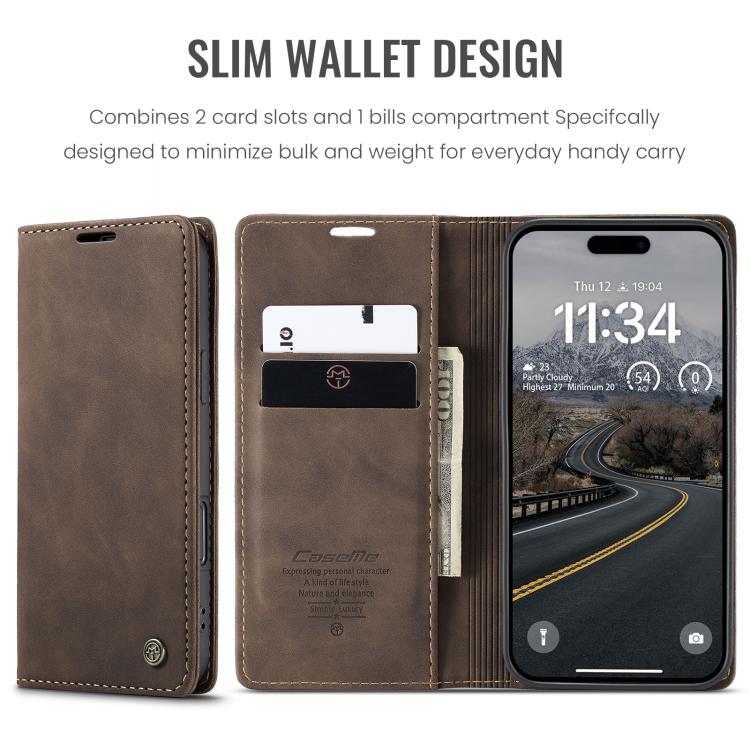 CaseMe 013 Custodia per telefono in pelle con flip orizzontale multifunzionale, For iPhone Air, For iPhone 16 Pro Max, For iPhone 16 Pro, For iPhone 16 Plus
