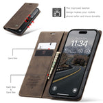 CaseMe 013 Custodia per telefono in pelle con flip orizzontale multifunzionale, For iPhone Air, For iPhone 16 Pro Max, For iPhone 16 Pro, For iPhone 16 Plus