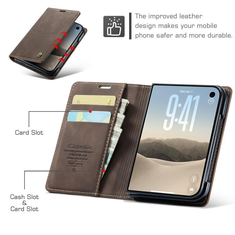 CaseMe 013 Custodia per telefono in pelle con flip orizzontale multifunzionale, For iPhone Duo, For iPhone 17, For iPhone Air, For iPhone 16 Pro Max