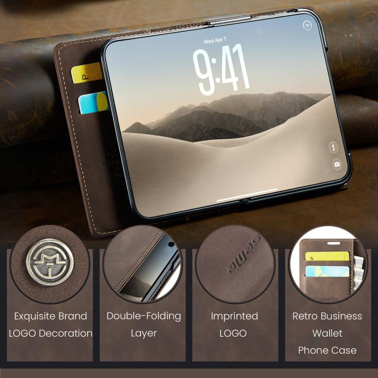 CaseMe 013 Custodia per telefono in pelle con flip orizzontale multifunzionale, For iPhone Duo, For iPhone 17, For iPhone Air, For iPhone 16 Pro Max
