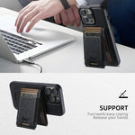 Custodia per telefono con portafoglio staccabile MagSafe in pelle a grana incrociata Suteni H17, For iPhone 12 Pro