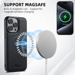 Custodia per telefono con portafoglio staccabile MagSafe in pelle a grana incrociata Suteni H17, For iPhone 12 Pro