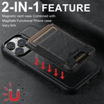 Custodia per telefono con portafoglio staccabile MagSafe in pelle a grana incrociata Suteni H17, For iPhone 12 Pro