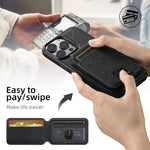 Custodia per telefono in pelle con portafoglio MagSafe Suteni H18 Cross Grain, For iPhone 12 Pro