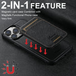 Custodia per telefono in pelle con portafoglio MagSafe Suteni H18 Cross Grain, For iPhone 12 Pro
