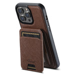 Custodia per telefono in pelle con portafoglio MagSafe Suteni H18 Cross Grain, For iPhone 12 Pro