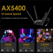WAVLINK WN695X2 AX5400 USB WiFi 6 Dongle 4 Antenne Ricevitore Adattatore Wireless Tri-Band