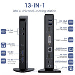 Docking station USB-C 13 in 1 con triplo monitor 4K