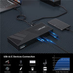 Stazione di aggancio per laptop con triplo display 4K WAVLINK UG69PD25 Pro 100W PD, US Plug, EU Plug, UK Plug, AU Plug