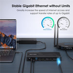 Stazione di aggancio per laptop con triplo display 4K WAVLINK UG69PD25 Pro 100W PD, US Plug, EU Plug, UK Plug, AU Plug