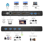 WAVLINK UG69PD6 Stazione di docking per laptop 4K doppia Displaylink HD 5K 65/100W PD Charging, US Plug, UK Plug, EU Plug, AU Plug