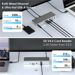 WAVLINK UTD41 PRO RJ45 / Audio / Lettore di schede SD Docking Station Thunderbolt 4 15 in 1, US Plug, UK Plug, EU Plug, AU Plug