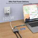 Adattatore per monitor 4K 60Hz WAVLINK UHP510 Pro 87W PD Charging USB C a doppio HD